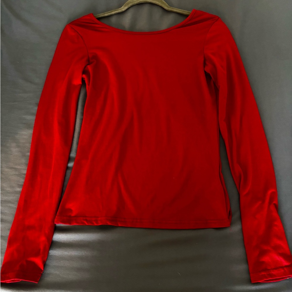 Vibrant Red Long Sleeve Tee